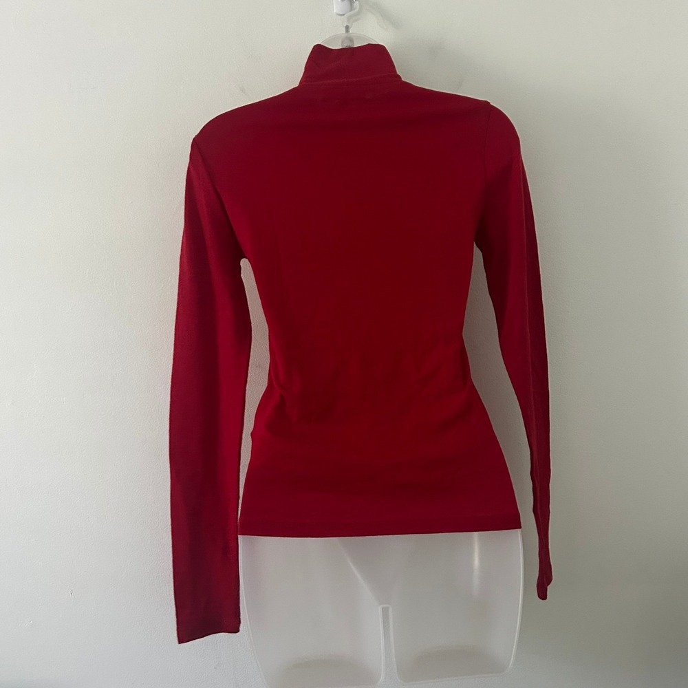 Madewell Womens Wool Blend Cashmere Lightweight Crimson Turtleneck Top XS New - Picture 5 of 8